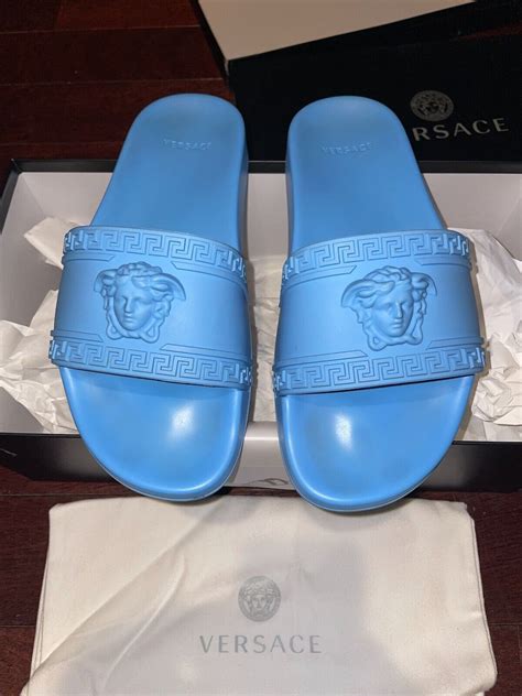 light blue versace slides|versace couture slides.